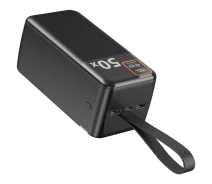Придбати - універсальну мобільну батарею  Повербанк 50000mAh 22.5W Remzona Extrinity 50X зі швидкою зарядкою PD Quick Charge 3.0 Fast Charge УМБ для телефона айфона роутера планшета LED дисплей портативний ліхтарик + кабель USB-A USB-C (6928229017125)