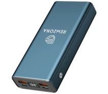 Придбати - універсальну мобільну батарею  Повербанк 20000mAh 22.5W Remzona Extrinity Metal 20X зі швидкою зарядкою PD Quick Charge 3.0 Fast Charge УМБ для телефона айфона роутера планшета LED дисплей портативний + кабель USB-A USB-C (6928229017101)