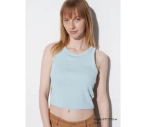 Придбати - жіночий топ  Жіночий топ у рубчик із чашками UNIQLO 1159818960 (Блакитний S) (art188860)