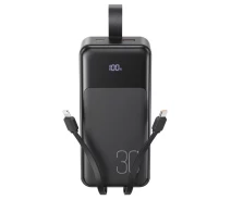 Придбати - універсальну мобільну батарею  Power bank XO PR250 30000 mAh PD20W+QC22.5W зі швидкою зарядкою, дисплеєм та кабелями Black