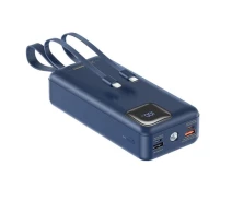 Придбати - універсальну мобільну батарею  Power bank REMAX RPP-550 30000 mAh PD20W+QC22.5W зі швидкою зарядкою, ліхтариком та кабелями 2xUSB Blue