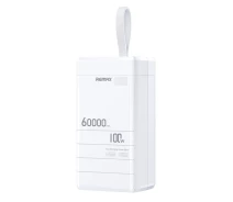 Придбати - універсальну мобільну батарею  Power bank REMAX RPP-650 60000 mAh PD100W + QC22.5W зі швидкою зарядкою для ноутбука та дисплеєм White