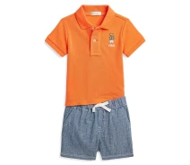Придбати - дитячий костюм і комплект  Дитячий комплект Polo Ralph Lauren 1159821577 (Блакитний/Помаранчевий 3M) (art324007)