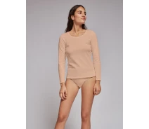 Придбати - жіночу кофту  Бавовняна тілесна кофта з рукавами Gisela 0129 nudo 48(XL) Тілесний Gisela 0129 nudo