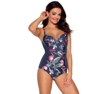 Придбати - злитий купальник  Цільний жіночий купальник Ava SKJ 47 Navy Flowers 80E Принт Ava SKJ 47 Navy