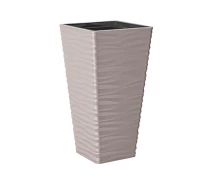 Придбати - горшок для цветов   Горщик для квітів Sahara slim kwadro-35 бежевий Form-Plastic