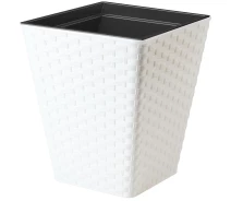 Придбати - горшок для цветов   Горщик для квітів Rattana kwadro-40 білий Form-Plastic 41 л