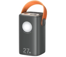 Придбати - універсальну мобільну батарею  Power bank REMAX RPP-123 60000 mAh PD27W+QC3.0(22.5W) зі швидкою зарядкою / ліхтариком та дисплеєм 3xUSB Grey