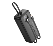Придбати - універсальну мобільну батарею  Power bank Hoco J132B 30000 mAh PD20W+QC3.0(22.5W) із вбудованими кабелями Type-C та Lightning Black