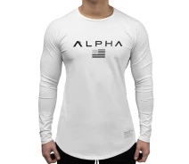 Придбати - чоловічий рашгард  Чоловічий рашгард для фітнесу Alpha білого кольору (p33-0018-M)