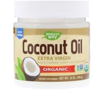 Придбати - растительное масло  Кокосова олія Nature's Way Organic Coconut Oil, Extra Virgin, 16 oz 448 g NWY-15673