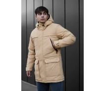 Придбати - чоловічу парку  Бежева чоловіча парка на зиму Staff to beige (p101-0444-XS)