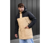 Придбати - чоловічу парку  Зимова двоколірна парка Staff to black & beige (p101-0445-XS)