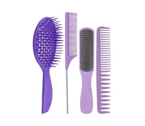 Придбати - гребінець  Набір гребінців для волосся Kalipso Hair Comb Set фіолетовий 4 шт