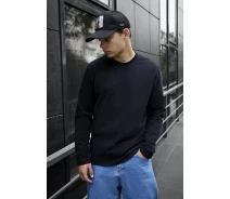 Придбати - чоловічий лонгслів  Однотонний чорний лонгслів Staff black basic (p30-1493-XS)