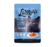 Придбати - корм для кота  Вологий корм для котів La Murr Chunks Salmon з лососем у соусі 100 г