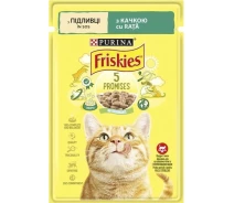 Придбати - корм для кота  Вологий корм для кішок Purina Friskies шматочки в підливі з качкою 85 г (81307)