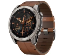 Придбати - смарт-годинник  Смарт-годинник Garmin fenix 8 51mm,AMOLED,Sapphire, Bare Ti, Blk/Chsnt Lthr (m107651)