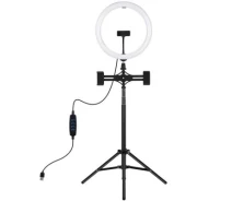 Придбати - набір блогера  Набір блогера Puluz Ring USB LED lamp PKT3062B 11.8" + tripod 1.65 м (PKT3062B) (402266-01)