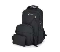 Придбати - рюкзак  Набір з Рюкзака для ноутбука, сумки та гаманця 15.6", матеріал нейлон, вихід під USB-кабель, чорний, Q80 (2000000197203YT)