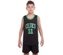 Придбати - дитячу спортивну форму  Форма баскетбольна дитяча NB- NBA CELTICS 11 (PL, р-р M-122-128см, Чорний-зелений) (BA-0967_Чорно-зелений_M)