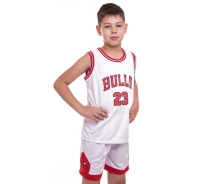 Придбати - дитячу спортивну форму  Форма баскетбольна дитяча NBA клуб Chicago Bulls 23 5351 (5351_Білий-червоний_M)