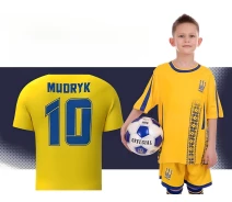 Придбати - дитячу спортивну форму  Форма футбольна дитяча з символікою збірної УКРАЇНА ЧС Мудрик 10 (Mudryk 10) 2018 SP- CO-3900-UKR-18 (PL, розмір L-28, Жовтий) (CO-3900-UKR-18_Жовтий_L-28,_рост)