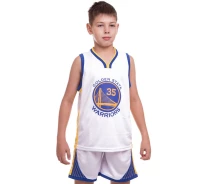 Придбати - дитячу спортивну форму  Форма баскетбольна дитяча NBA клуб Golden state warriors 35 BA-0973 (поліестер, розмір S-2XL, білий-синій-жовтий) (BA-0973_M)