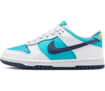 Придбати - чоловічий кросівок  Кросівки підліткові Nike DUNK LOW (GS) біло-блакитно-коралово-темно-сині HF4794-345 Розмір EU-38 (HF4794-345_EU-38)