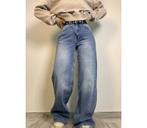 Придбати - жіночі джинси  Джинси жіночі Envy Rose 5391 WIDE BAGGY вільний крій широкі від стегна з ременем висока посадка світло-сині, світло-синій, 30, 30, 89 см, 118 см