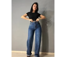 Придбати - жіночі джинси  Джинси жіночі Dragon 8092 palazzo jeans палаццо рівні від стегна стрейчові сині, синій, 31, 31, 86 см, 115 см