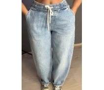 Придбати - жіночі джинси  Джинси жіночі I8 Palazzo Jeans талія на резинці зі шнурком широкий крій палаццо блакитний, блакитний, 27, 27, 80 см, 103 см (52422)