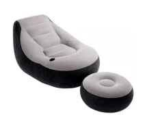 Придбати - надувне крісло  Надувне крісло з пуфом-підставкою для ніг MHZ AIR SOFA 9233, чорно-сіре - Оригінал! (805350-04-KOLIDER)