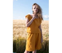 Придбати - жіночий пляжний топ  Жовтий лляний топ Silence 043 Marigold 44(M) Жовтий Silence 043 Marigold