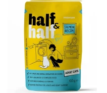 Придбати - корм для кота  Корм для дорослих котів Half and Half шматочки з лососем у желе 100 г Half&Half