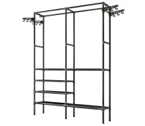 Придбати - вешалку  Вішалка стійка для одежі з 8 гачками, чорна, XPRO, Simple Coat Rack Double Rown (234570242_526)