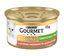Придбати - корм для кота  Вологий корм для кішок Purina Gourmet Gold Шматочки в паштеті з качкою морквою та шпинатом 85 г (80847) (6788cc653737a1614c3f302d)