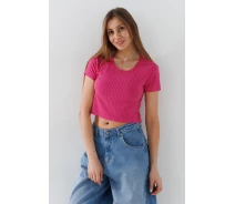 Придбати - жіночий топ  Топ однотонний жіночий 200284 L/XL Малиновий