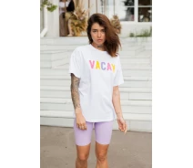 Придбати - жіночу футболку  Футболка жіноча Vivioji Vacay Білий XS/S (12942) (66e012fc11955150cf77a21f)