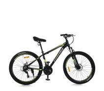 Придбати - велосипед  Велосипед MTB2602 26" з алюмінієвою рамою і трансмісією SHIMANO, чорно-зеленого кольору