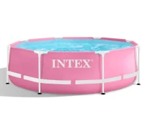Придбати - басейн  Басейн каркасний Bestway Metal Frame Pool круглий 244 x 76 см 2843л Рожевий (28290)