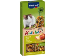 Придбати - ласощі для гризуна  Ласощі для щурів Vitakraft Kracker з яблуком та спельтою 112 г 2 шт (25140)