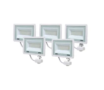 Придбати - прожектор  Комплект світлодіодних прожекторів Lightwell 50W із датчиком руху 5 шт (LW-FL-W-50-S)