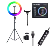 Придбати - кільцеве світло  Світлодіодна кільцева лампа з утримувачем для телефону RGB MJ-26см