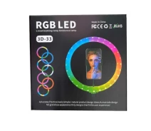 Придбати - кільцеве світло  Кільцева LED лампа 3D-33RGB USB 33см XPRO (40921-3D-33RGB_323)
