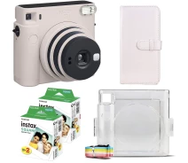 Придбати - фотоапарат  Подарунковий набір фотоапарат Fujifilm Instax Square SQ1, Фотопапір 40 шт, Прозорий чохол, Фотоальбом 80 фото Білий (NABSQ01T_40_WHT)