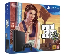 Придбати - ігрову консоль  Ігрова консоль Sony Playstation 4 Slim 500Gb + GTA V Premium Edition (російські субтитри) (PS4)