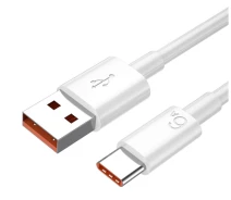 Придбати - кабель та перехідник  Кабель DK Super Fast Charge 66W / 6A 1m USB на Type-C / USB-C Data Cable для Huawei (white) (020101-407)