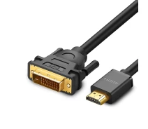 Придбати - кабель та перехідник  Кабель двонаправлений UGREEN HD106 HDMI to DVI M/M FullHD 60Hz Cable 2 м Black (10135)