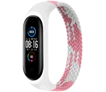 Придбати - аксессуар до смарт-годинниа  Ремінець Elastic Nylon Style BeCover для Xiaomi Band 5/6 (Size L) Pink-White (706164)